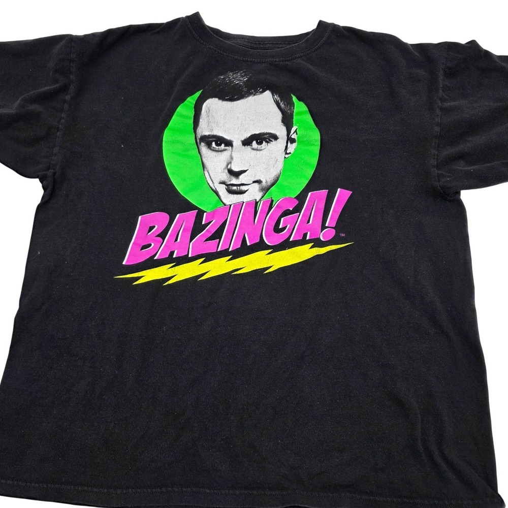 The Big‎ Bang Theory T-Shirt Mens L Black Sheldon Cooper Bazinga Tee Streetwear